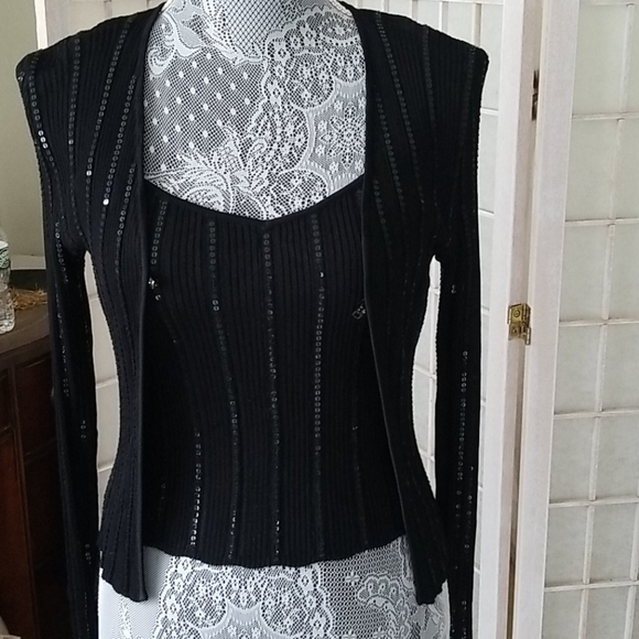 Black sequin top and cami set - Picture 4 of 4